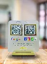 Transparent Matte Acrylic QR Digital Google Review Standee | 6x6 Inch | 5mm Thick | Google Review & Social Media QR | NFC-Enabled.